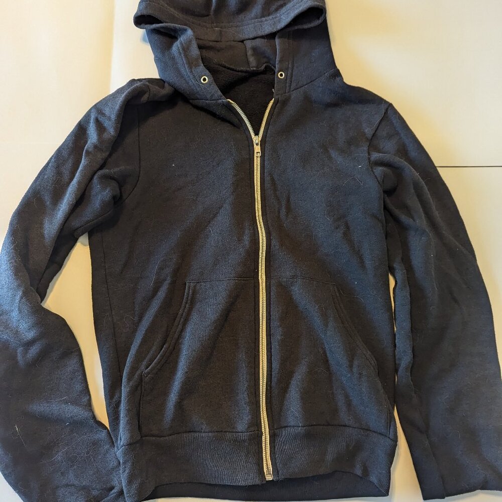 American Apparel Black Zip Hoodie Size XS - Circa 2006
